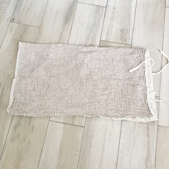 NORDSTROM AT HOME Beige Honeycomb Textured Linen Pillow Sham King Size 20” X 34” - Picture 1 of 7